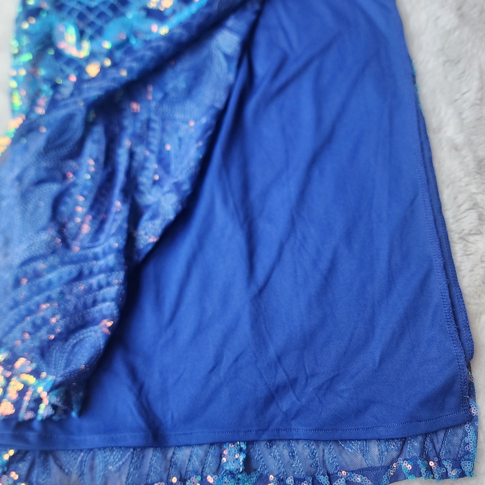 Emerald Sundae Blue Patterned Sequin Spaghetti St… - image 4